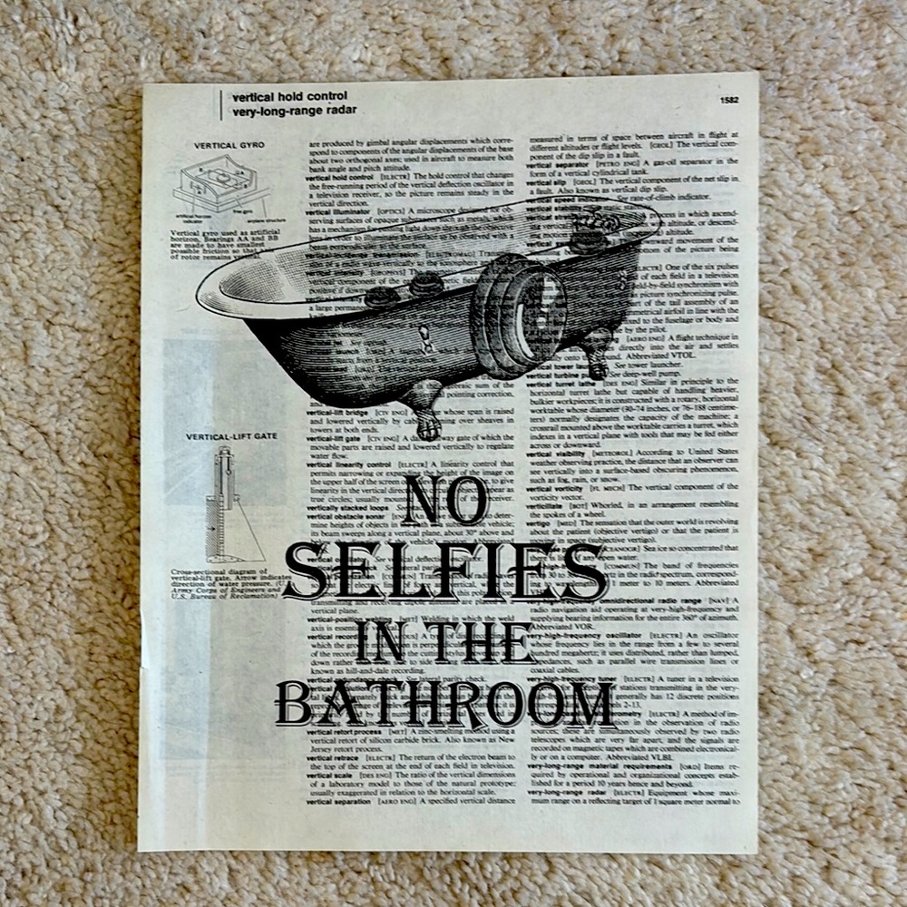 Hilarious Bathroom Art… No Selfies In The Bathroom…